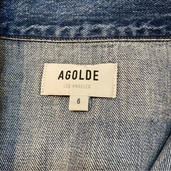 AGOLDE Balloon Sleeve Denim Dress in Shelter Size 6 - Picture 8 of 8